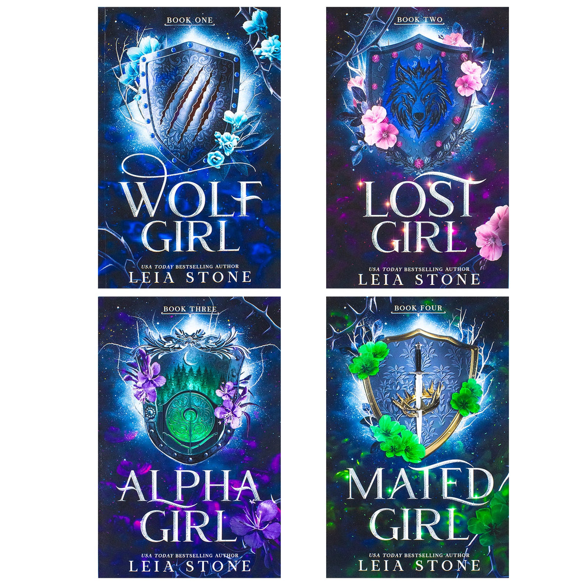 Wolf Girl Series 4 Books Collection Set By Leia Stone (Wolf Girl, Lost Girl, Alpha Girl and Mated Girl)