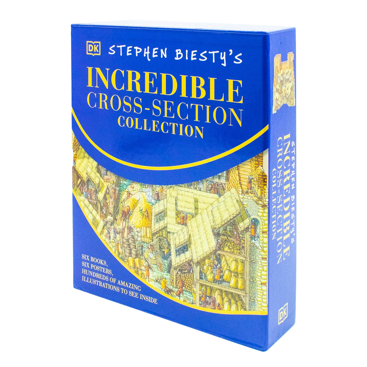 Stephen Biesty’s Incredible Cross-Sections 6-Book Collection Box Set + Poster Book (Cross-Sections Castle, Man-Of-War, Incredible Body Cross-Sections, Incredible Cross-Sections, of Everything & More)