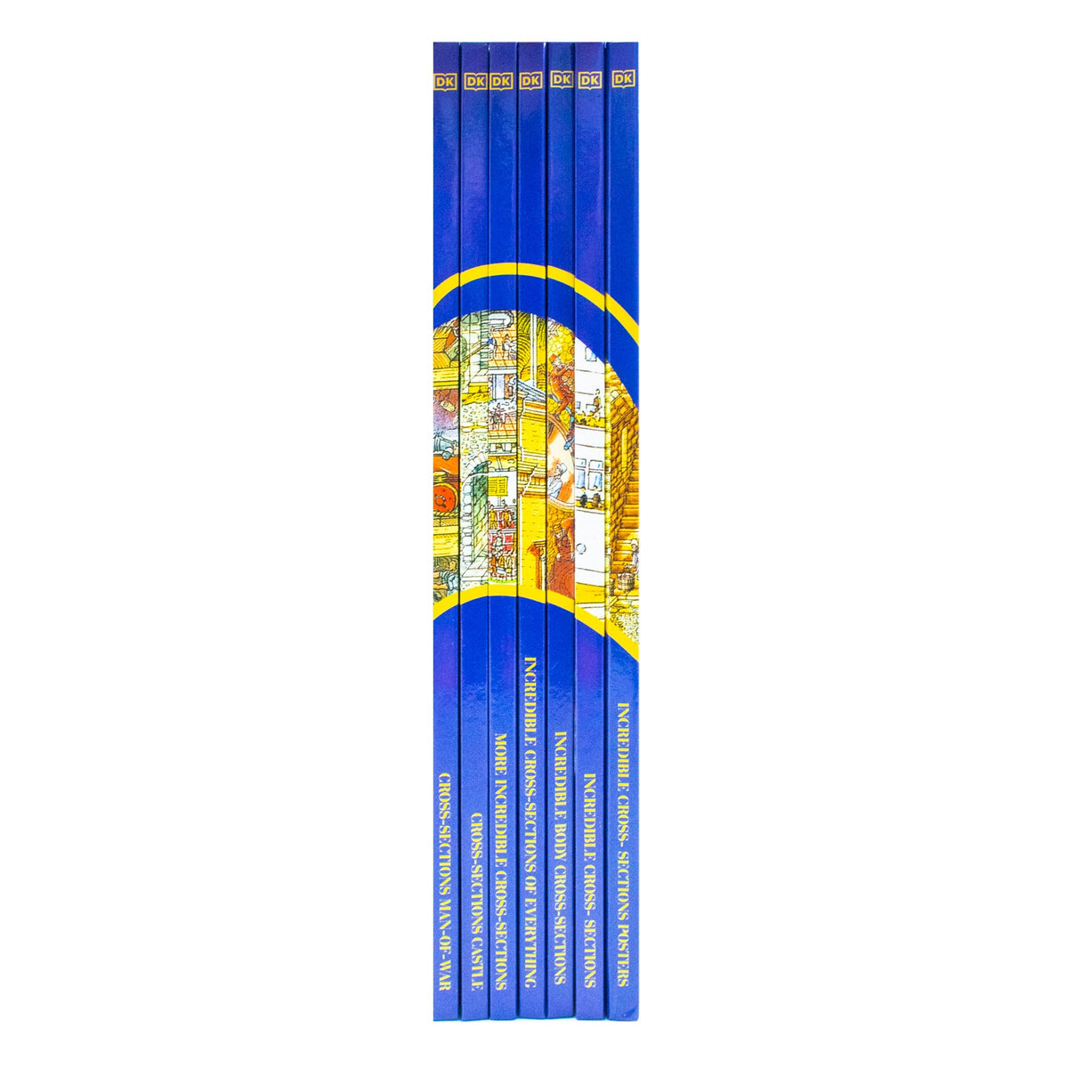 Stephen Biesty’s Incredible Cross-Sections 6-Book Collection Box Set + Poster Book (Cross-Sections Castle, Man-Of-War, Incredible Body Cross-Sections, Incredible Cross-Sections, of Everything & More)