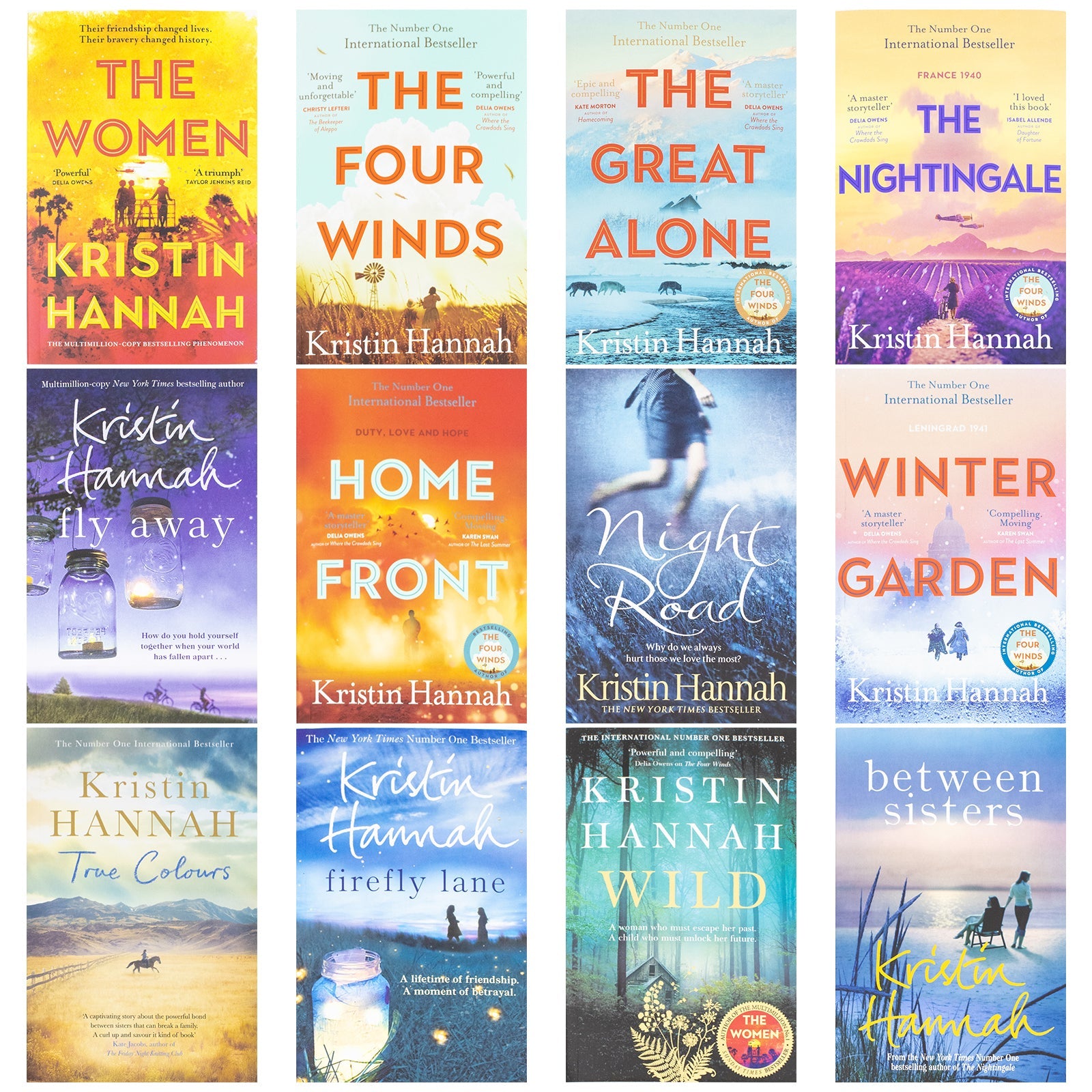 Kristin Hannah Collection 12 Books Set (Home Front, The Great Alone, The Four Winds, Wild, Firefly Lane, Fly Away, Nightingale, True Colours, Between Sisters, Night Road, Winter Garden and The Women) | Paperback