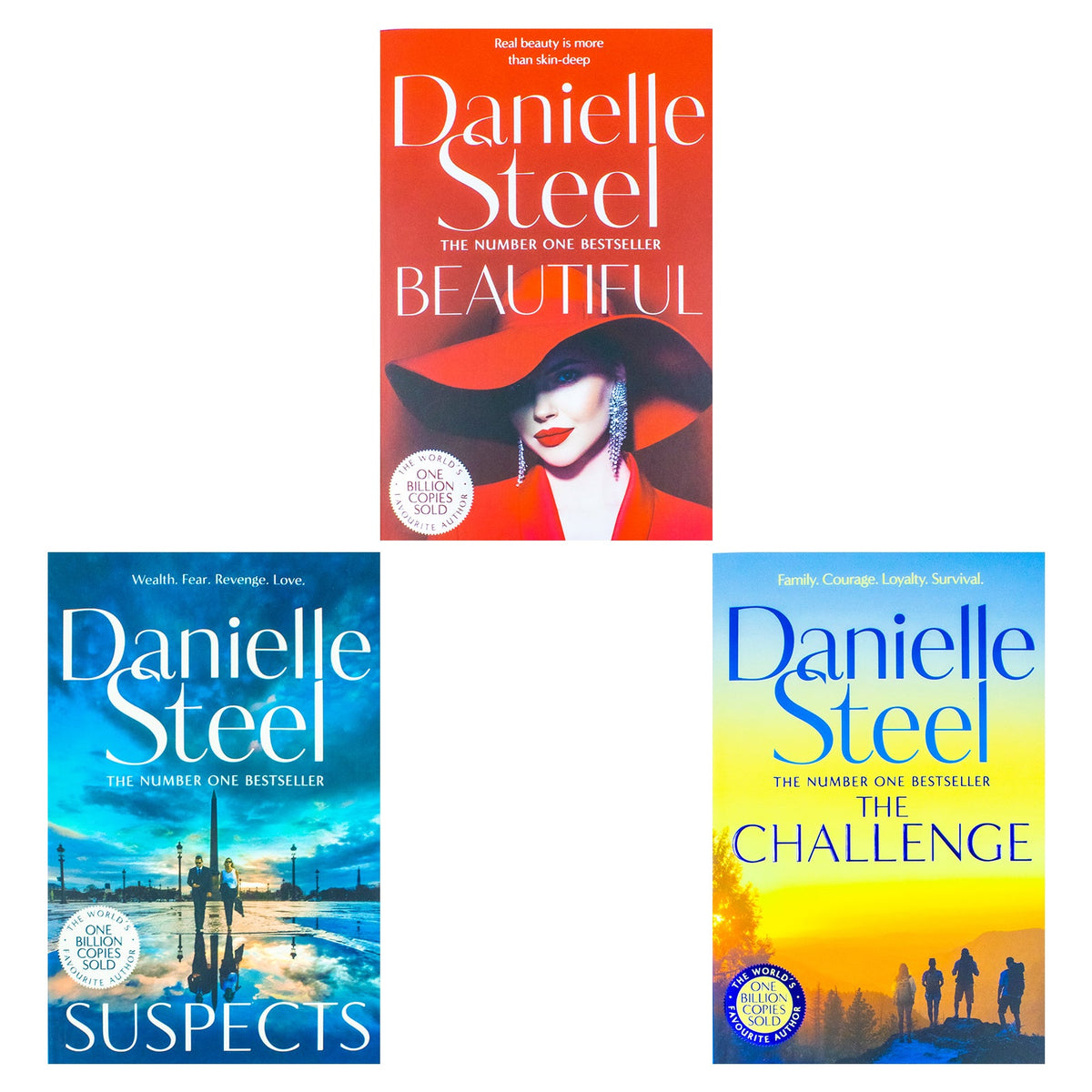 Danielle Steel Collection 3 Books Set - Beautiful, Suspects and The Challenge | Paperback