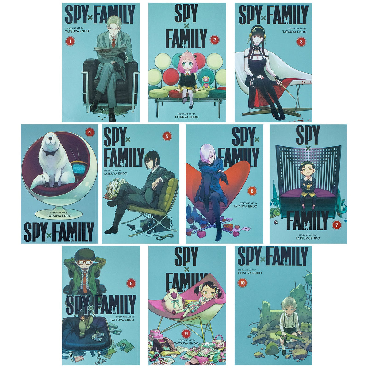 Spy x Family Volume 1–10 Book Collection Set by Tatsuya Endo – Action, Comedy & Espionage Manga Series for Teens,Perfect for Fans of Thrilling Stories