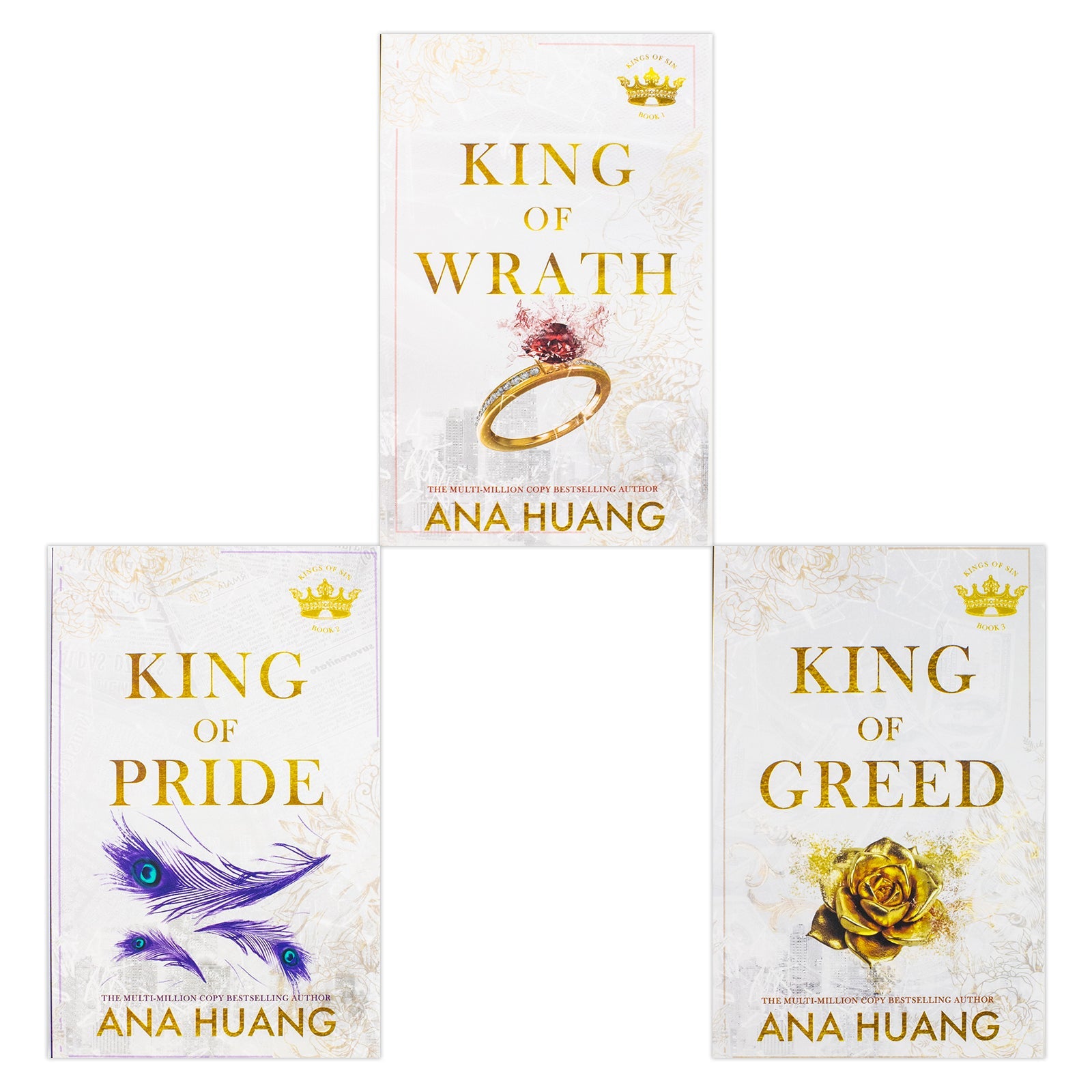Ana Huang King of Sin Series 3 Books Collection Set – Steamy Romance Book Series (King of Wrath, King of Pride, King of Greed) | Bestselling Fiction