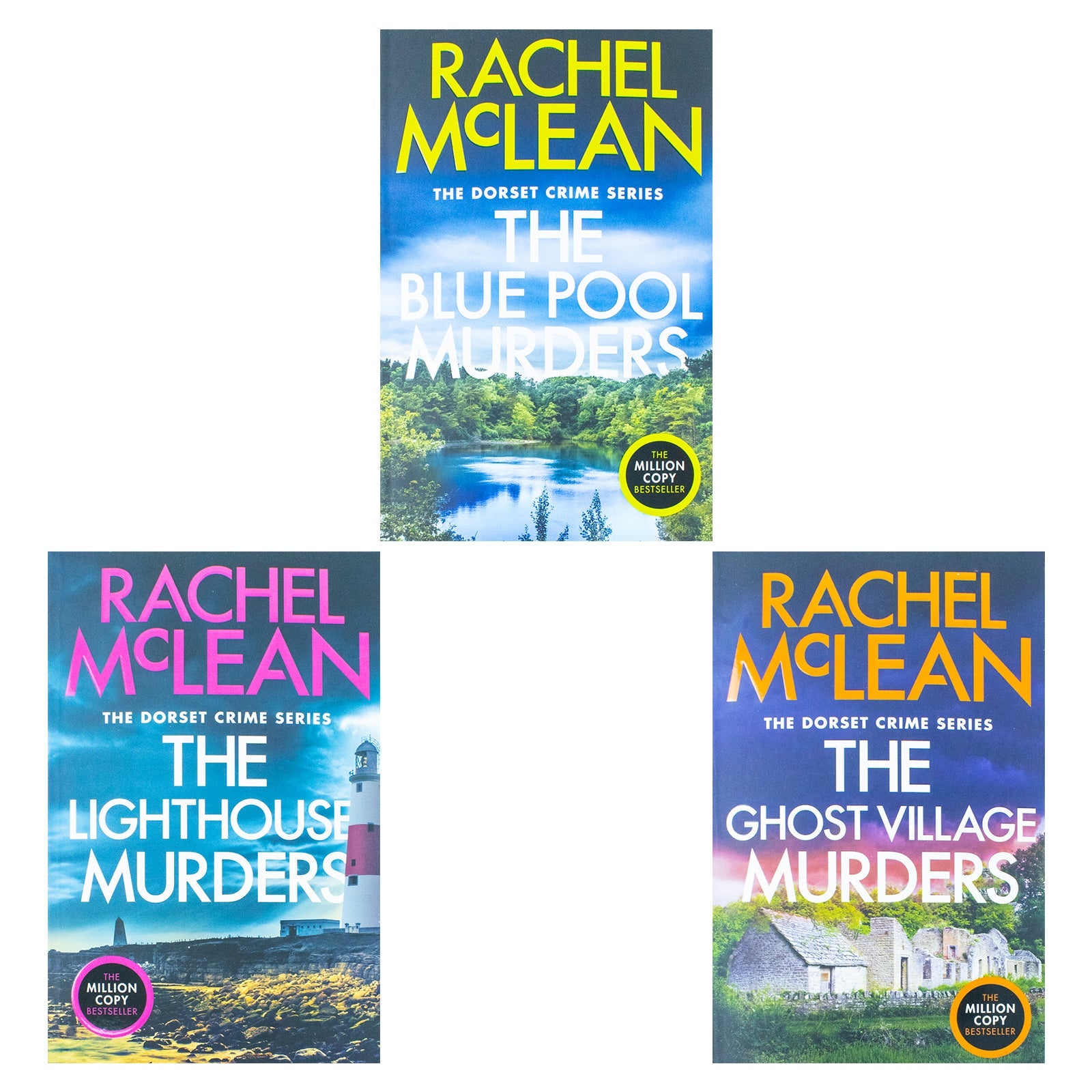 Dorset Crime Series 7-9 Collection 3 Books Set By Rachel McLean (The Blue Pool Murders, The Lighthouse Murders and The Ghost Village Murders)