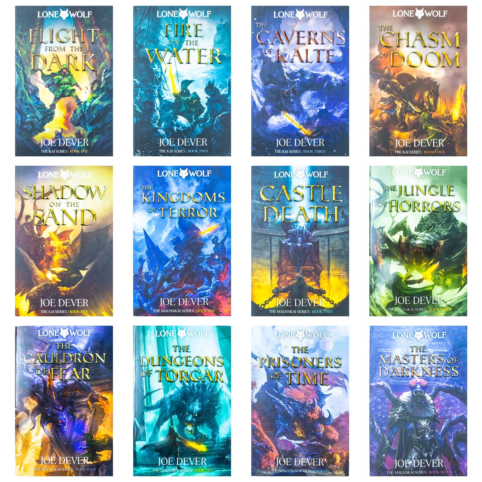 Lone Wolf Series Books 1-12 Collection Set by Joe Dever | Epic Fantasy Adventure Book Set: Flight from the Dark,Fire on the Water, Castle Death & More