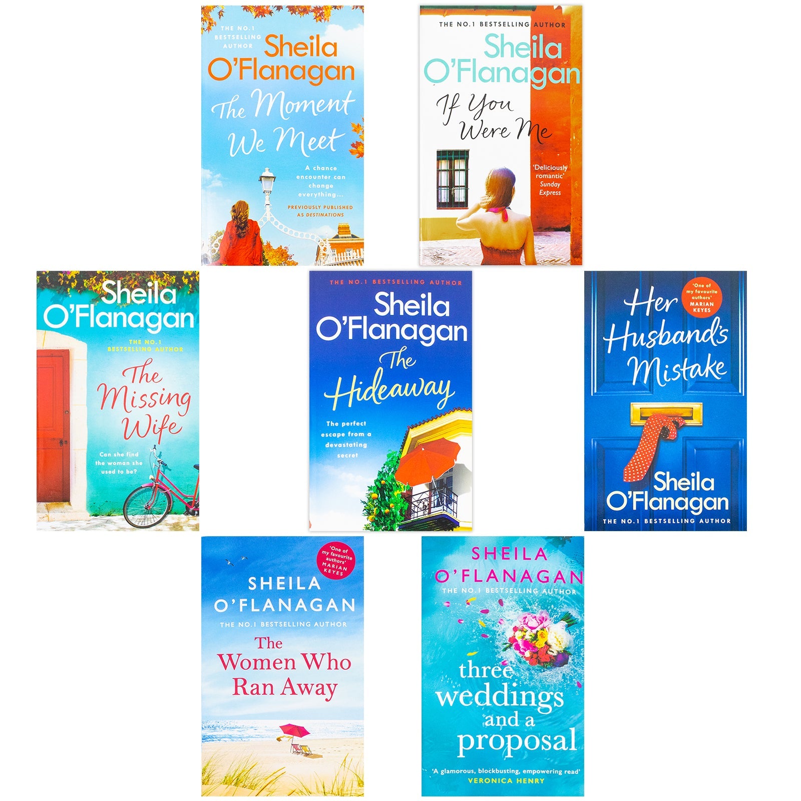 Sheila O'Flanagan Collection 7 Books Set (The Moment We Meet, The Missing Wife, Her Husband's Mistake, The Hideaway, The Women Who Ran Away, If You Were Me and Three Weddings and a Proposal)