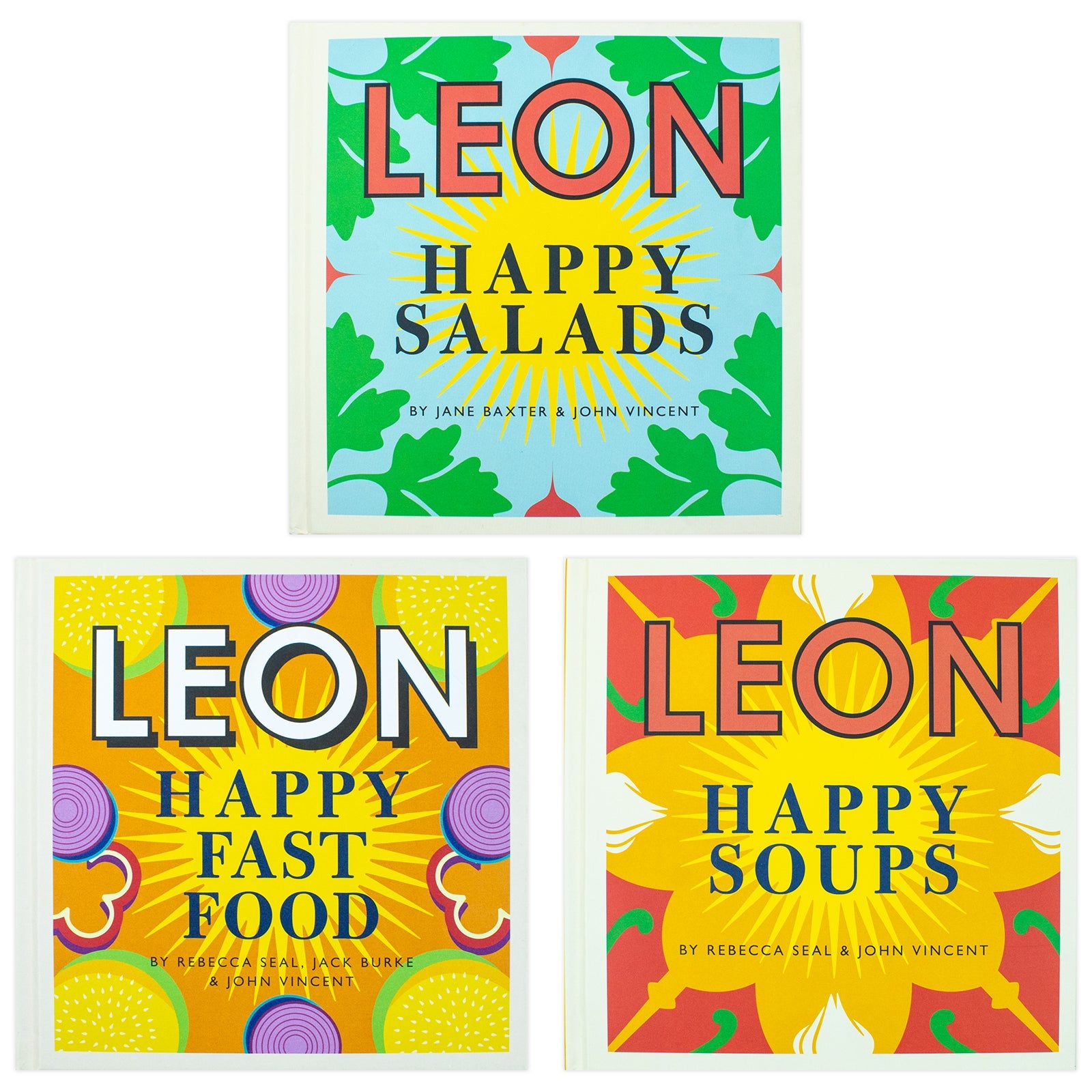 Happy Leons Collection 3 Books Set (Leon Happy Soups, Leon Happy Fast Food & Leon Happy Salads)