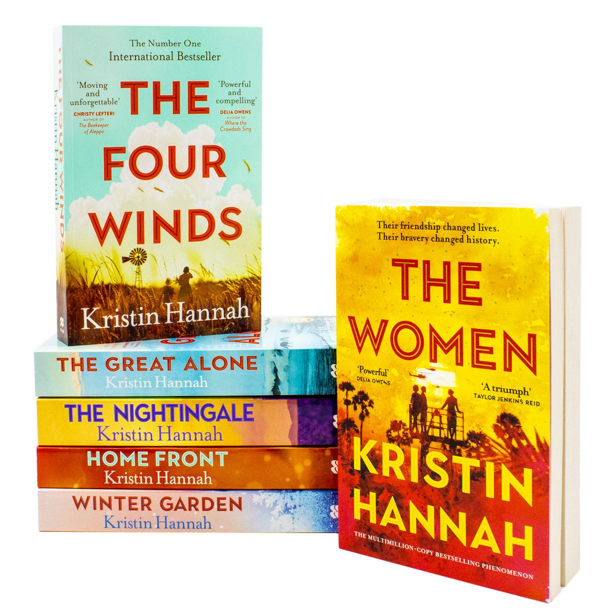 Kristin Hannah Collection 6 Books Set (The Nightingale, The Four Winds, The Great Alone, Winter Garden, Home Front and The Women)