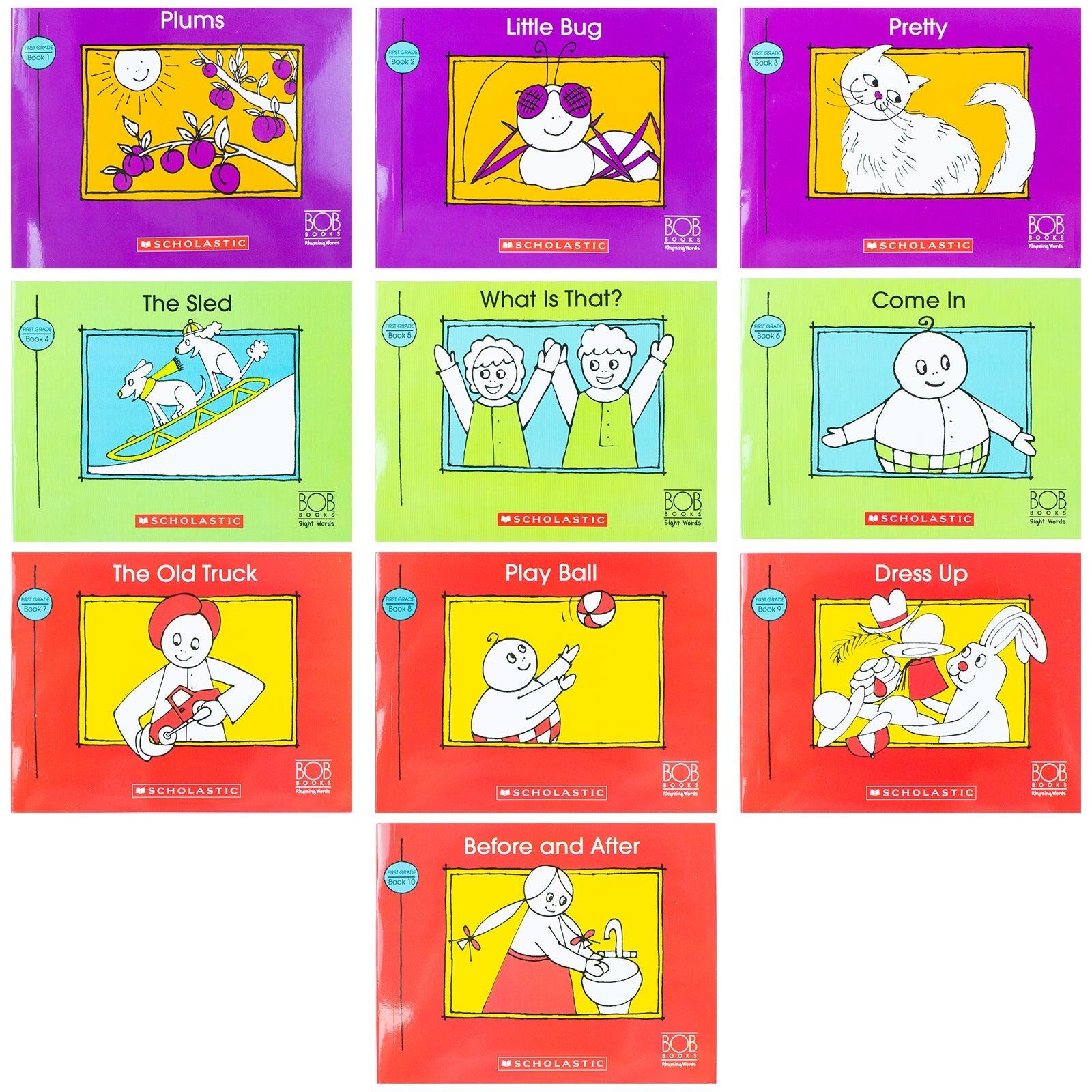 Bob Books: Sight Words First Grade (Stage 2: Emerging Reader) | 10-Book Set for Kids | Phonics, Literacy, Reading Skills, Educational & Fun Learning