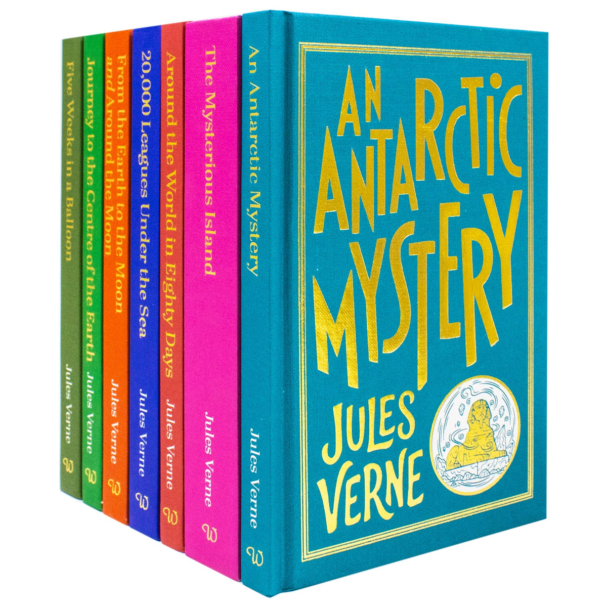 Jules Verne 7 Books Hardcover Box Set | The Mysterious Island, Around the World in Eighty Days, Twenty Thousand Leagues Under the Sea & More | Classic Adventure Fiction