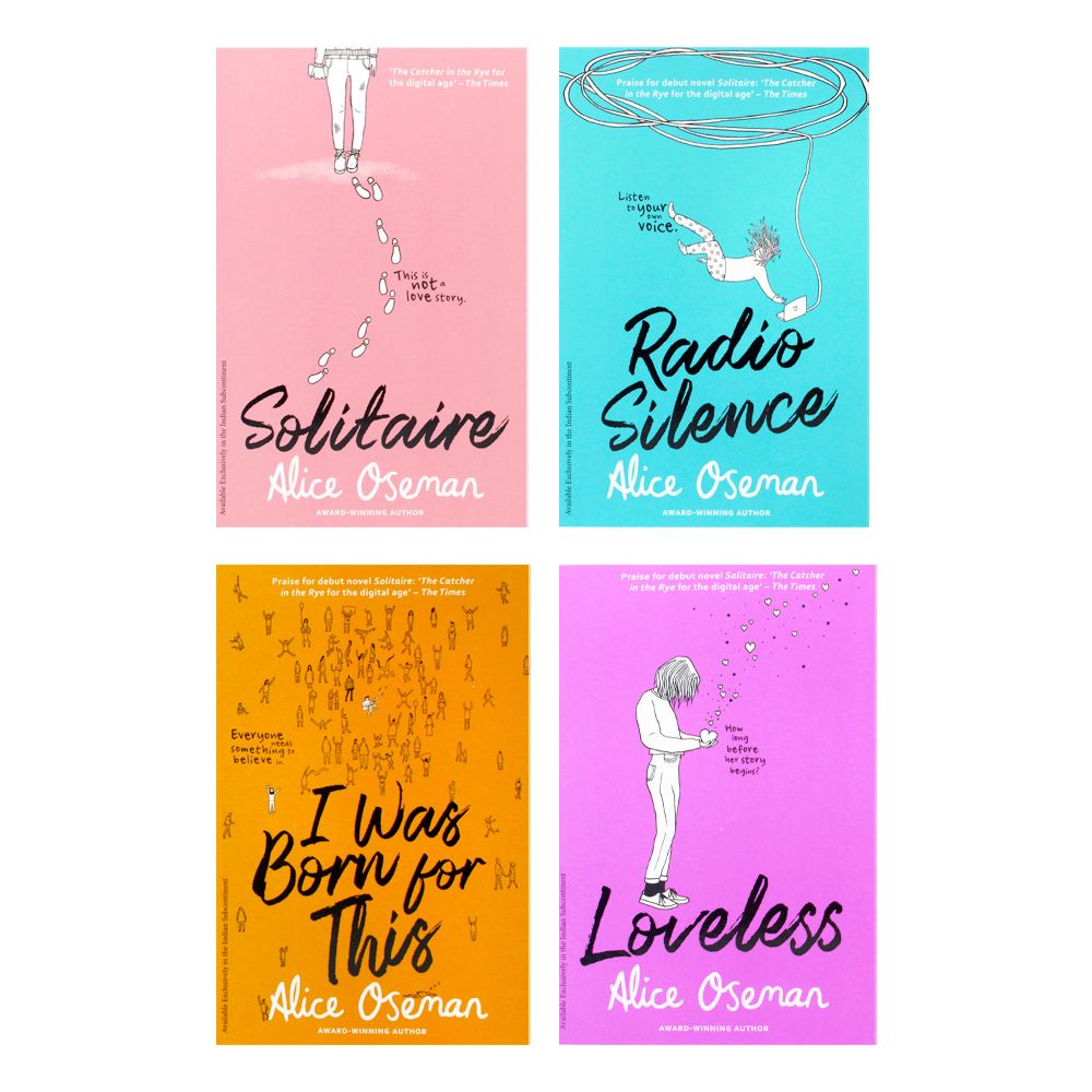 Alice Oseman 4 Paperback Book Collection Box Set | Captivating YA Fiction for 12+ years – Solitaire, Radio Silence, I Was Born For This, Loveless