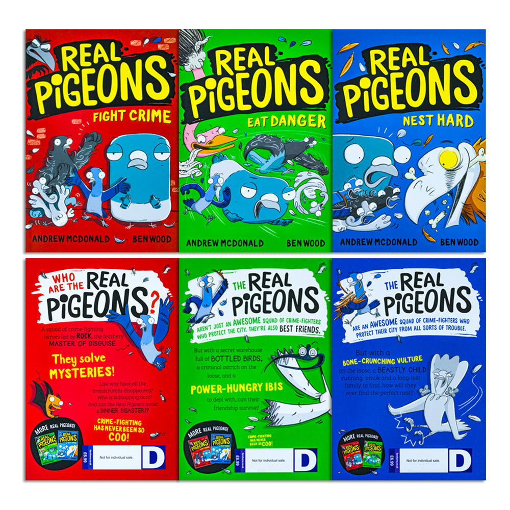 Real Pigeons Series by Andrew McDonald | 3 Book Children's Collection| Funny Adventure Stories for Kids |Fight Crime, Eat Danger & Nest Hard