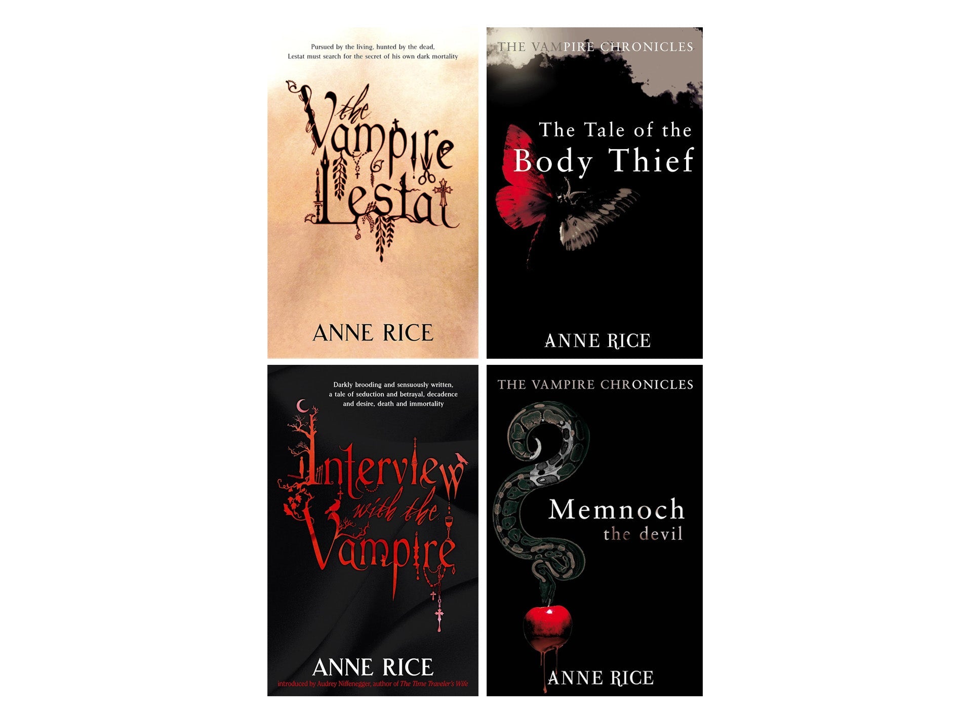 Vampire Chronicles Series 1-4 Books Collection Set By Anne Rice (Interview With The Vampire, The Vampire Lestat,, The Tale Of The Body Thief, Memnoch The Devil)