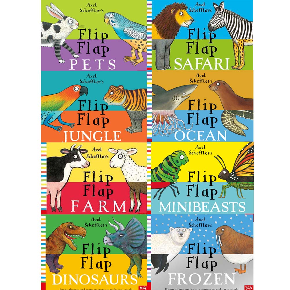 Axel Scheffler's Flip Flap Children's Books – 8-Book Hardcover Set: Fun & Interactive Picture Books for Kids, Early Learning & Storytime