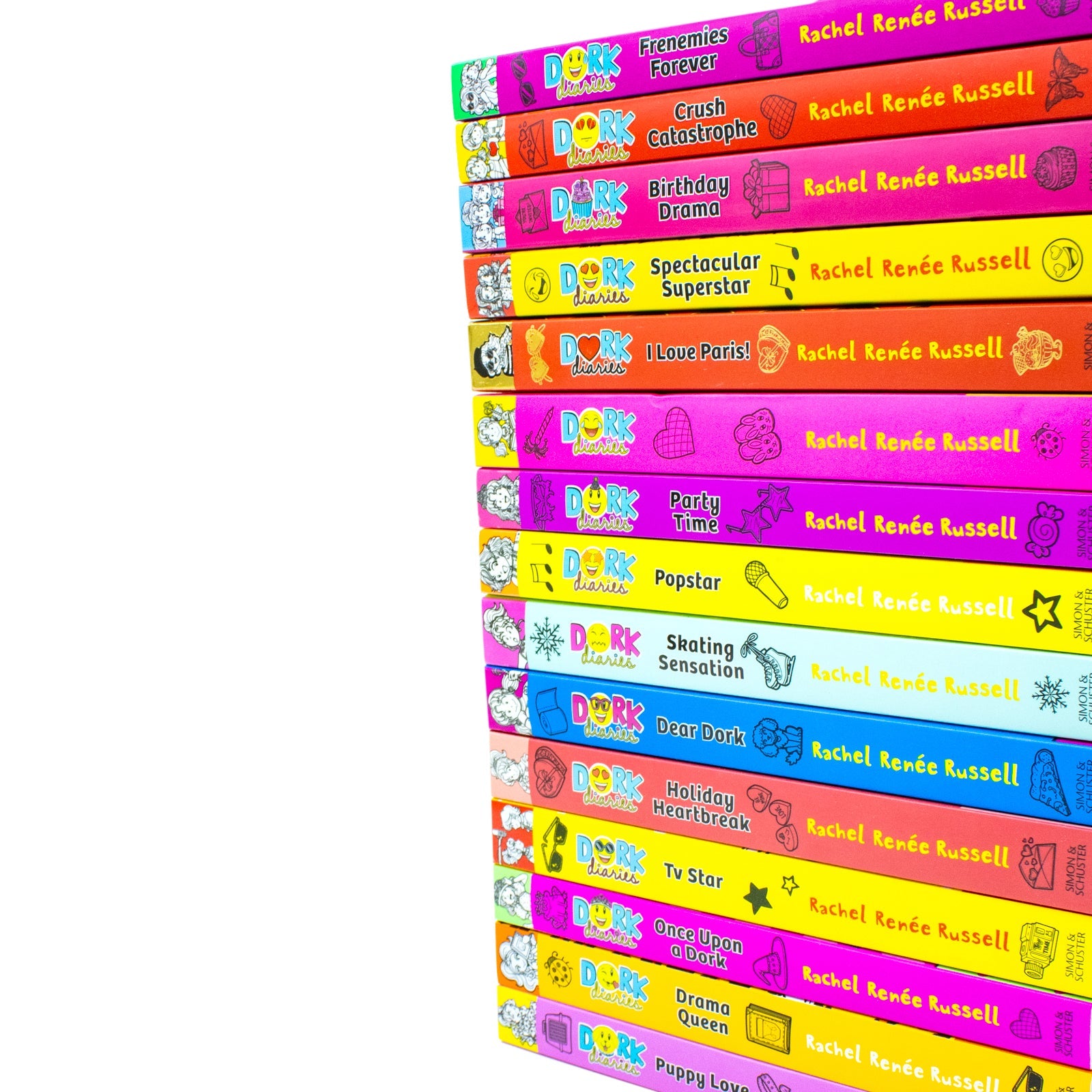 Dork Diaries 15 Book Set Collection Volume 1-15 By Rachel Renee Rushel