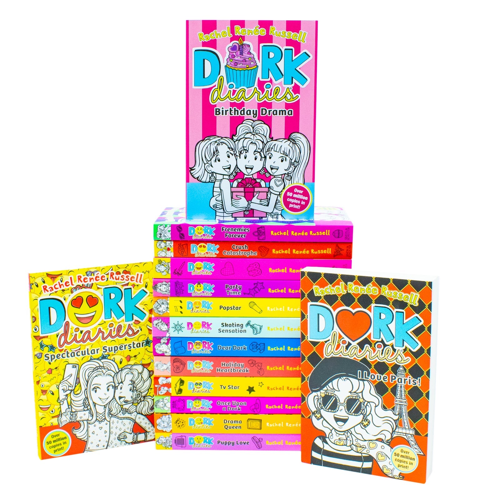 Dork Diaries 15 Book Set Collection Volume 1-15 By Rachel Renee Rushel