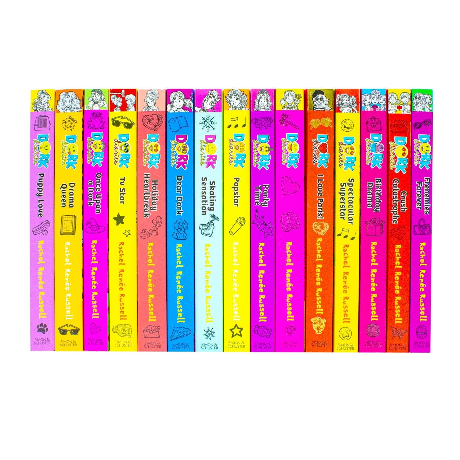 Dork Diaries 15 Book Set Collection Volume 1-15 By Rachel Renee Rushel