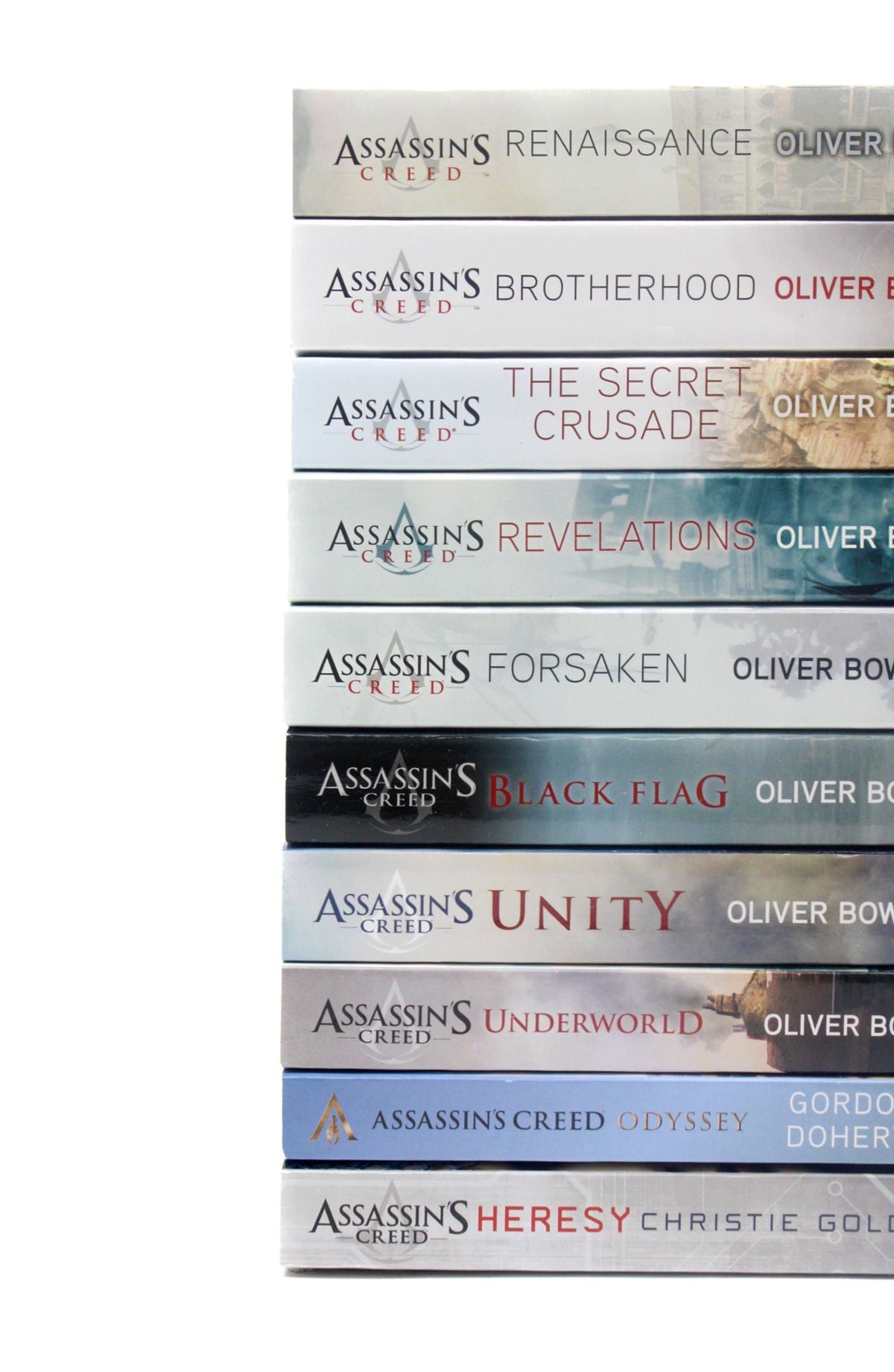 Assassin's Creed 10 Books Set by Oliver Bowden - Fiction Adventure Series, Heresy, Odyssey, Crusade, Gaming Novels, Bestsellers, Young Adult Reading