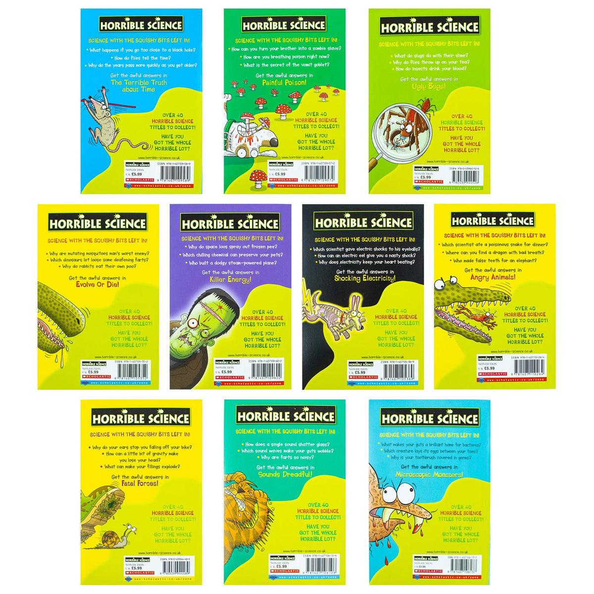 Horrible Science 10-Book Collection by Nick Arnold | Fun & Educational STEM Books for Kids – Science Facts, Experiments & Laugh-Out-Loud Learning