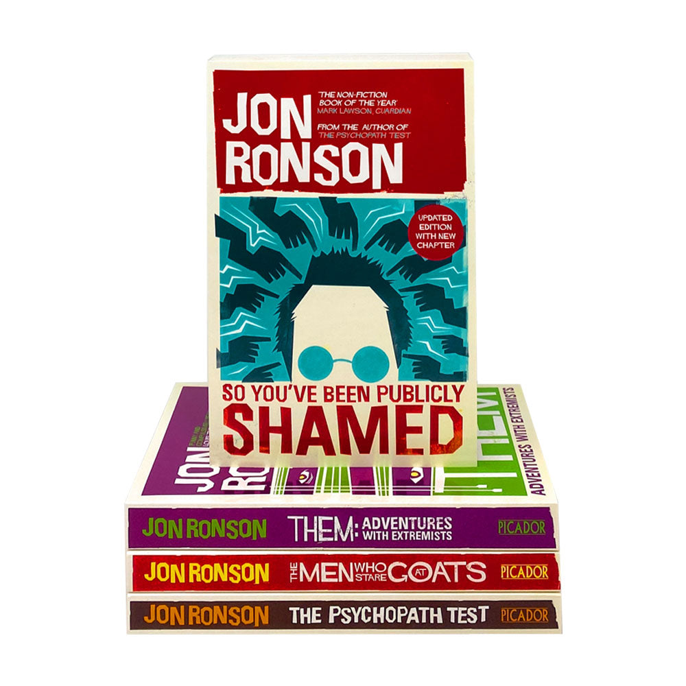 Jon Ronson 4 Books Set – Psychopath Test, So You've Been Pub – Psychology, Humor, Non-Fiction, Mental Health, Self-Help, Gift Collection
