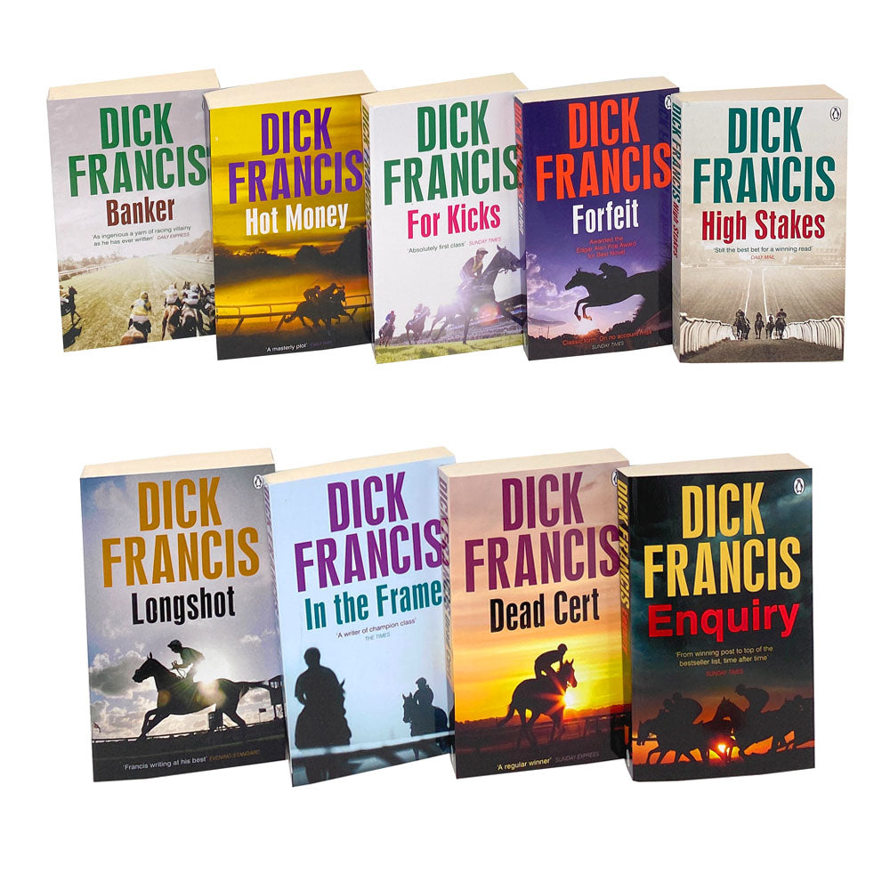 Dick Francis Thriller Series 9 Book Collection – Mystery Suspense Fiction Novels Set by Popular Author Penguin Paperback Bestseller Stories