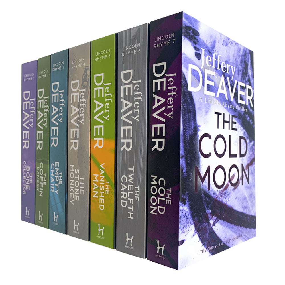 Lincoln Rhyme Thrillers Book Series (1-7) by Jeffery Deaver | Bone Collector, Coffin Dancer, Empty Chair, Stone Monkey & More