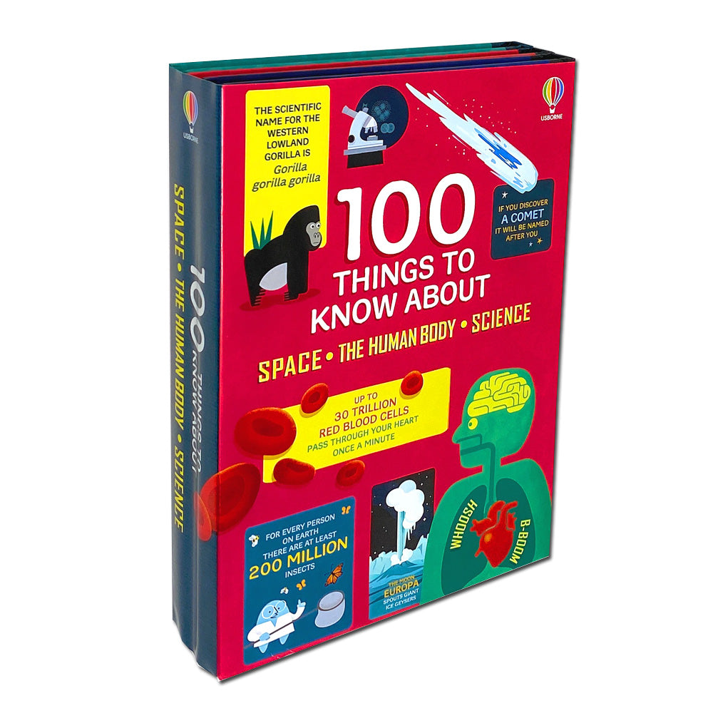Usborne 100 Things to Know About Space, Science & the Human Body– 3-Book Collection by Alex Frith, Jerome Martin & Alice James| Educational Kids Books
