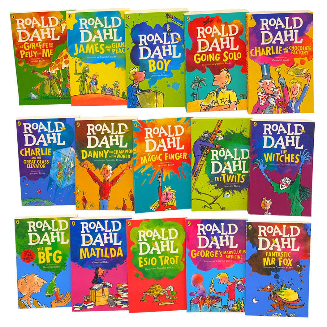Roald Dahl 15-Book Box Set Collection | Classic children's fiction, funny stories, adventure, Matilda, Going Solo & more | Perfect gift set