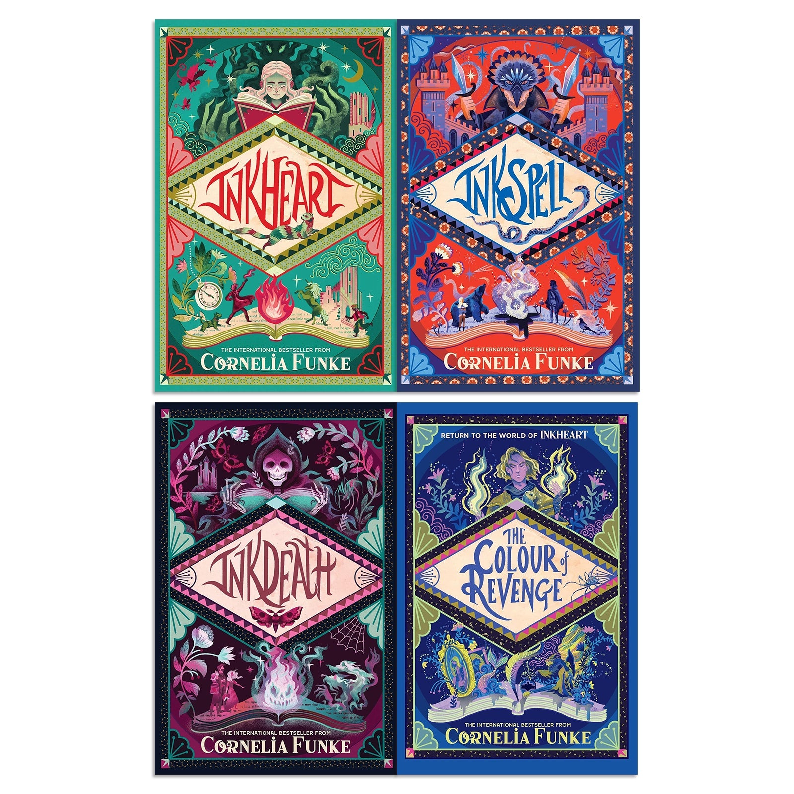Inkheart Trilogy 4 Book Set by Cornelia Funke, Captivating Magical Fantasy Adventure for Young Readers Ages 12+