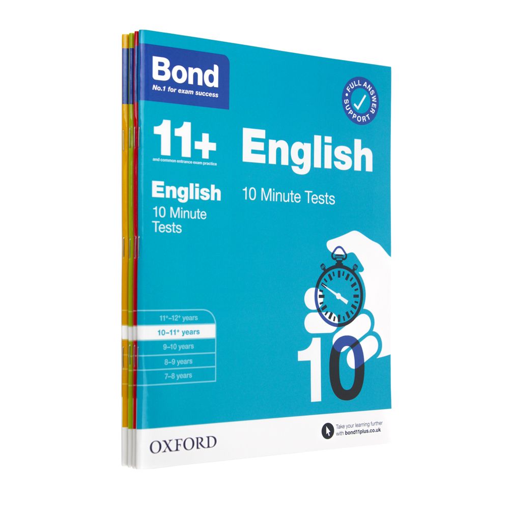 Bond 11+ Maths, English & More 4 Book Set – Ages 10-11 | Practice & 10-Minute Tests for School Curriculum & Exam Success | Oxford Education