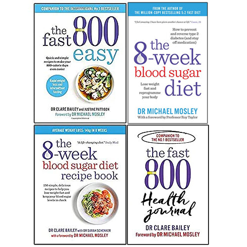 The Fast 800 Series Collection by Dr. Clare Bailey– 4 paperback Book Set | Diet, Weight Loss, Blood Sugar Control, Meal Planning & Easy Recipes!