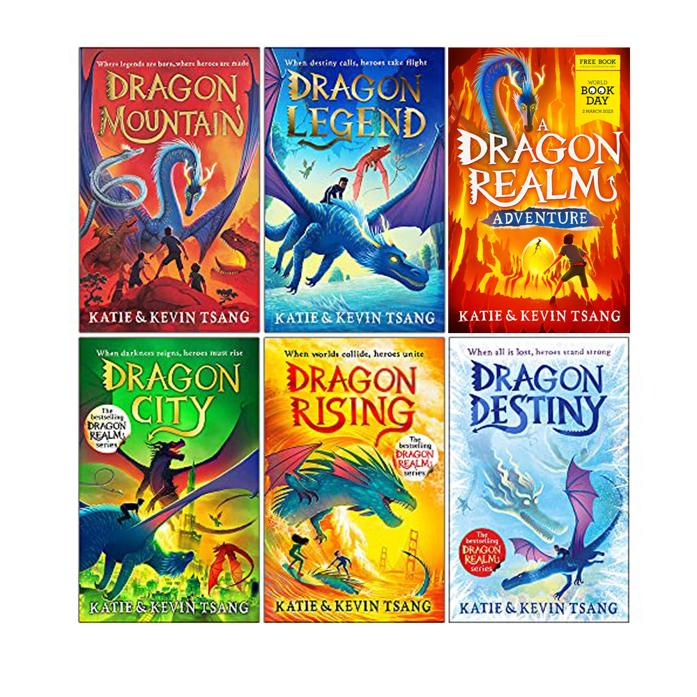 Dragon Realm 6 Book Set by Katie & Kevin Tsang | Children's Fantasy Adventure Series | Dragons, Legends, Paperback Collection, World Book Day Special