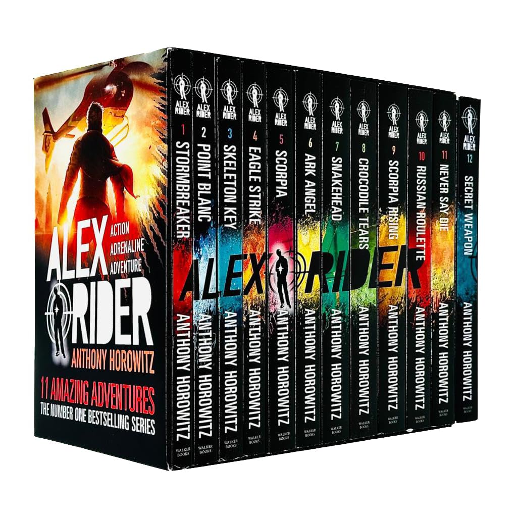 Alex Rider 12-Book Collection by Anthony Horowitz – Action-Packed Spy Novels for Kids & Teens | Adventure, Mystery & Fiction Series in Paperback