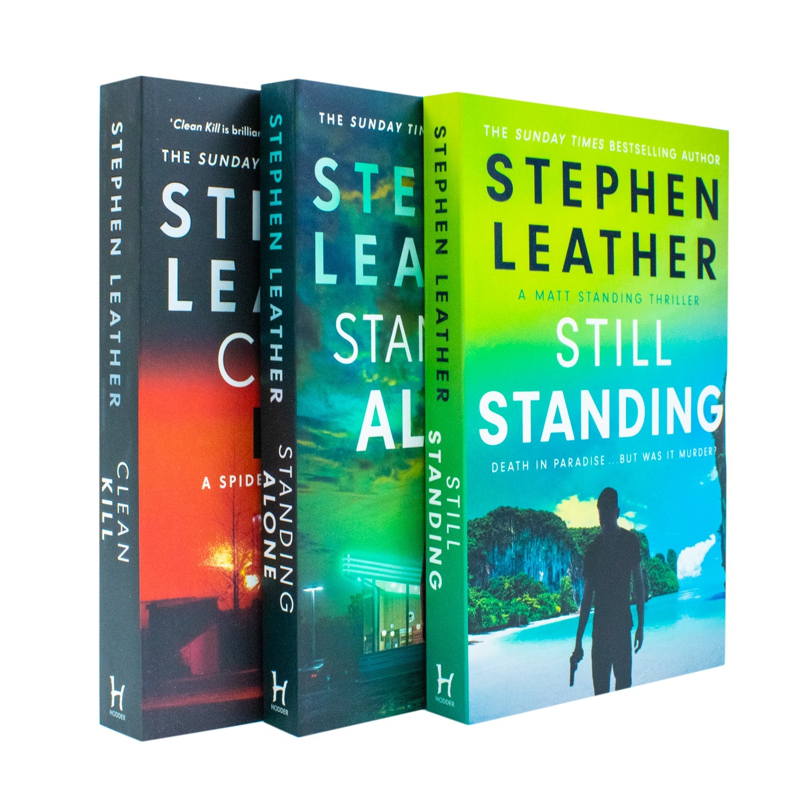 Stephen Leather – 3 Paperback Book Thriller Collection Set (Clean Kill, Still Standing, Standing Alone) | Action, Suspense, Mystery Fiction Novels