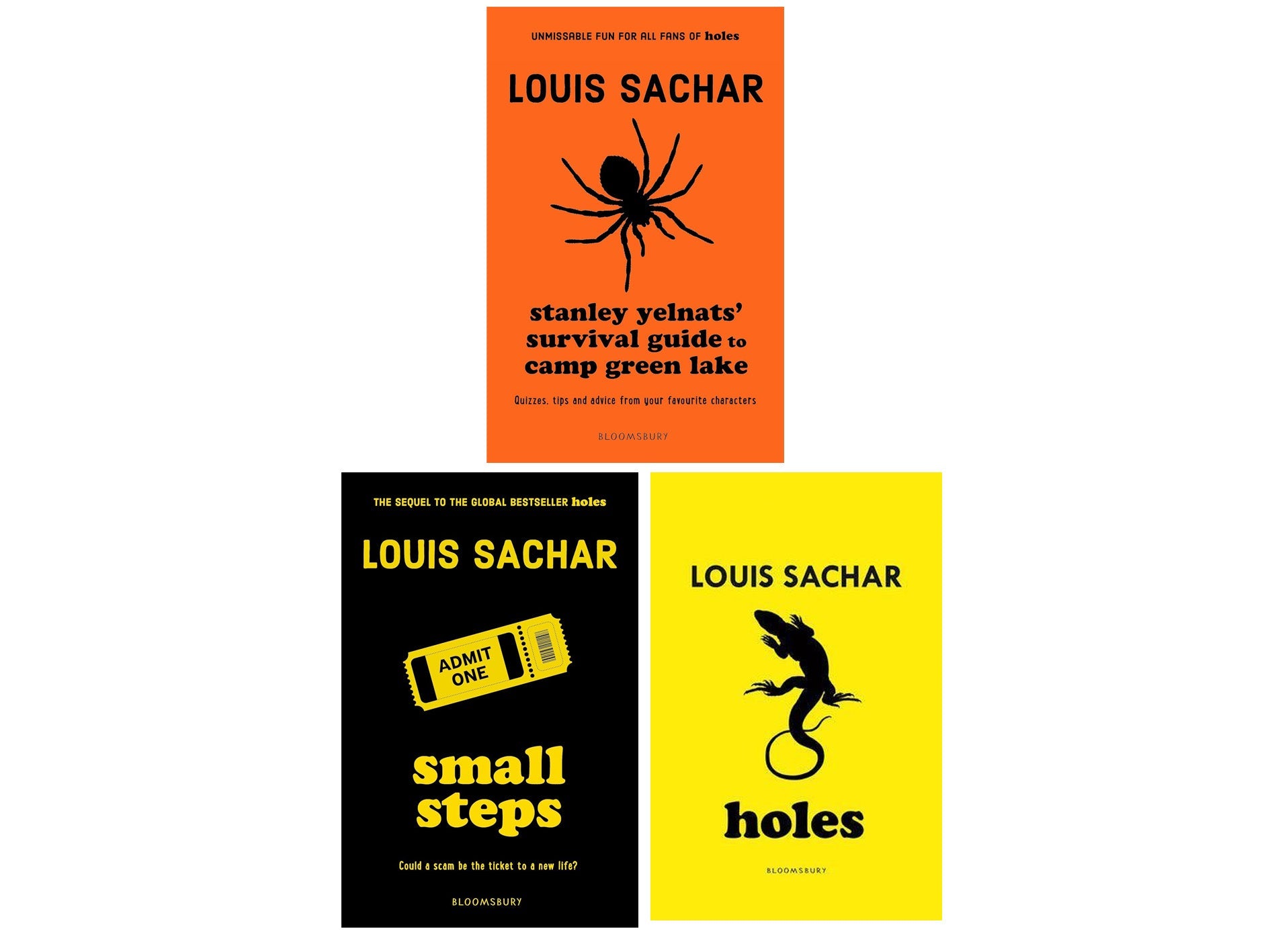 Louis Sachar The Holes Series 3 Books Collection Set(Holes, Stanley Yelnats' Survival Guide to Camp Green Lake , Small Steps)