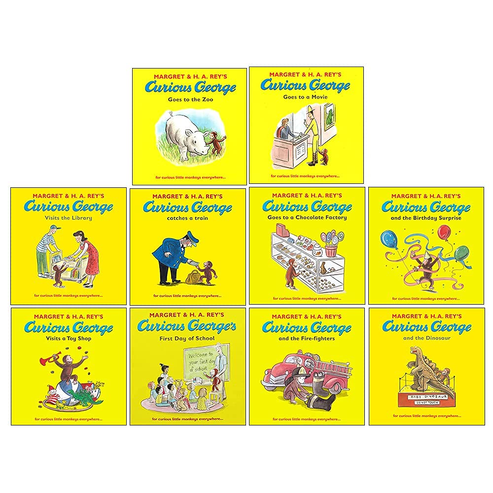 The Curious George Collection Series 1-10 Box Set by Margaret & H.A. Rey | Beloved Children's Picture Books | Fun, Adventure, Learning, Family Stories