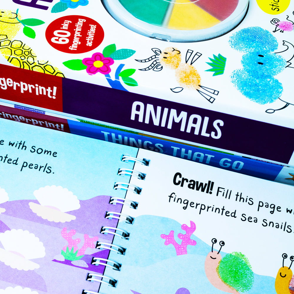 Fingerprint Doodle Activities 3 Book Set| Creative & Fun Art for Kids |Under The Sea, Animals & Things That Go| Educational Drawing & Craft Activities