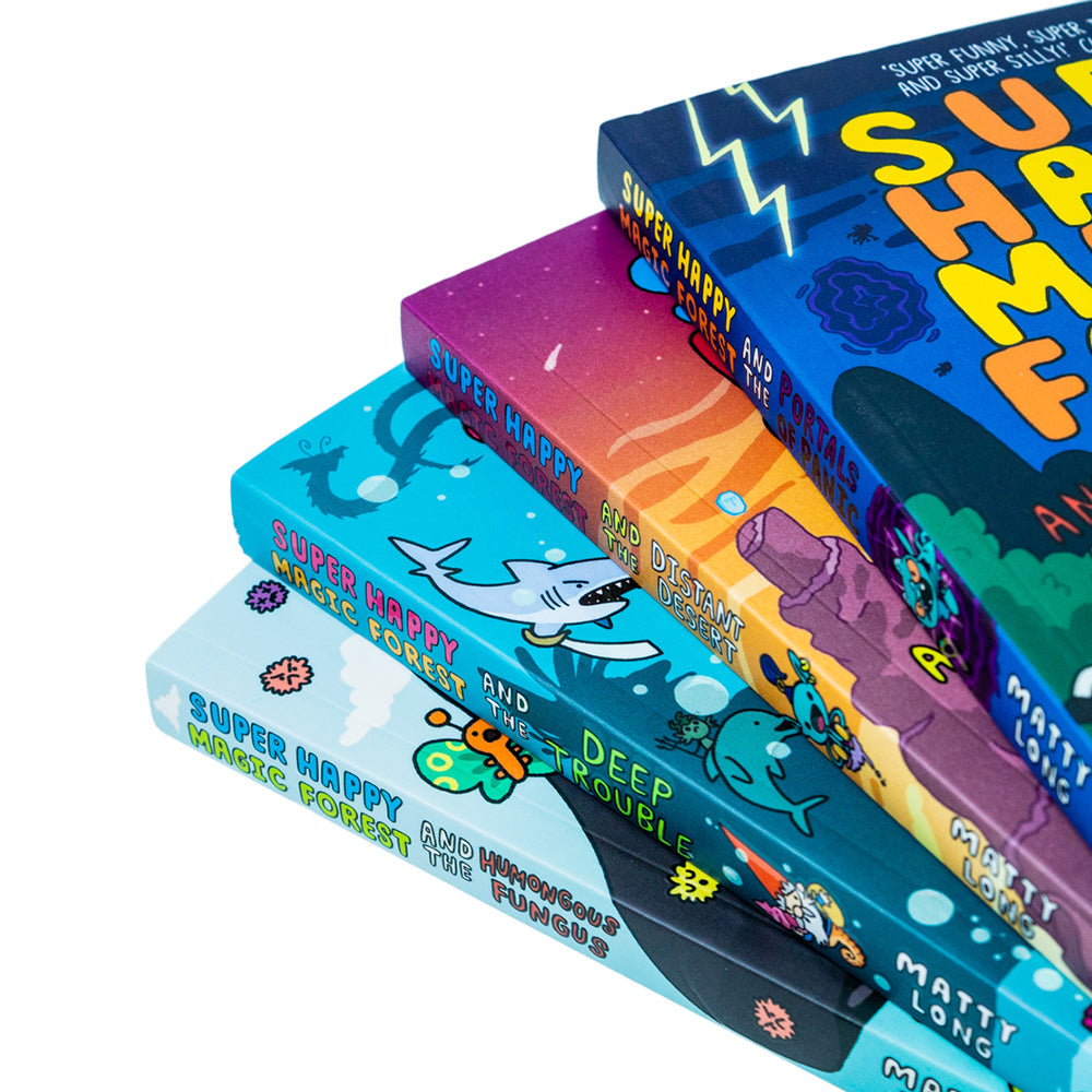 Super Happy Magic Forest Series by Matty Long – 4 Books Collection Set | Children's Fantasy, Adventure, Magical Stories, Illustrated Books, 8+ Years