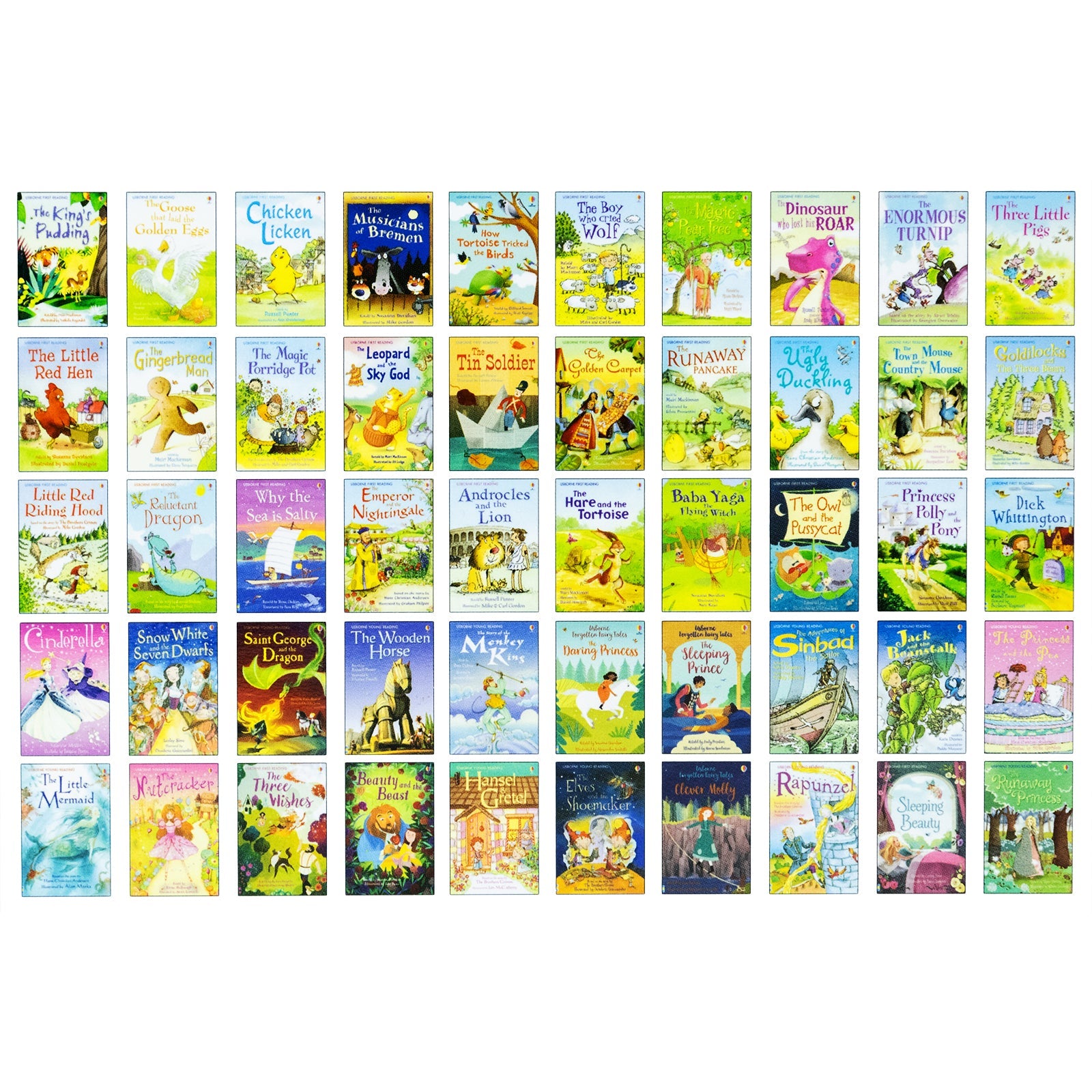 Usborne My Second Reading Library – 50 Books Box Set Collection (Red)| Engaging Children's Books for Learning, Fun & Reading Skills (Age 6+)