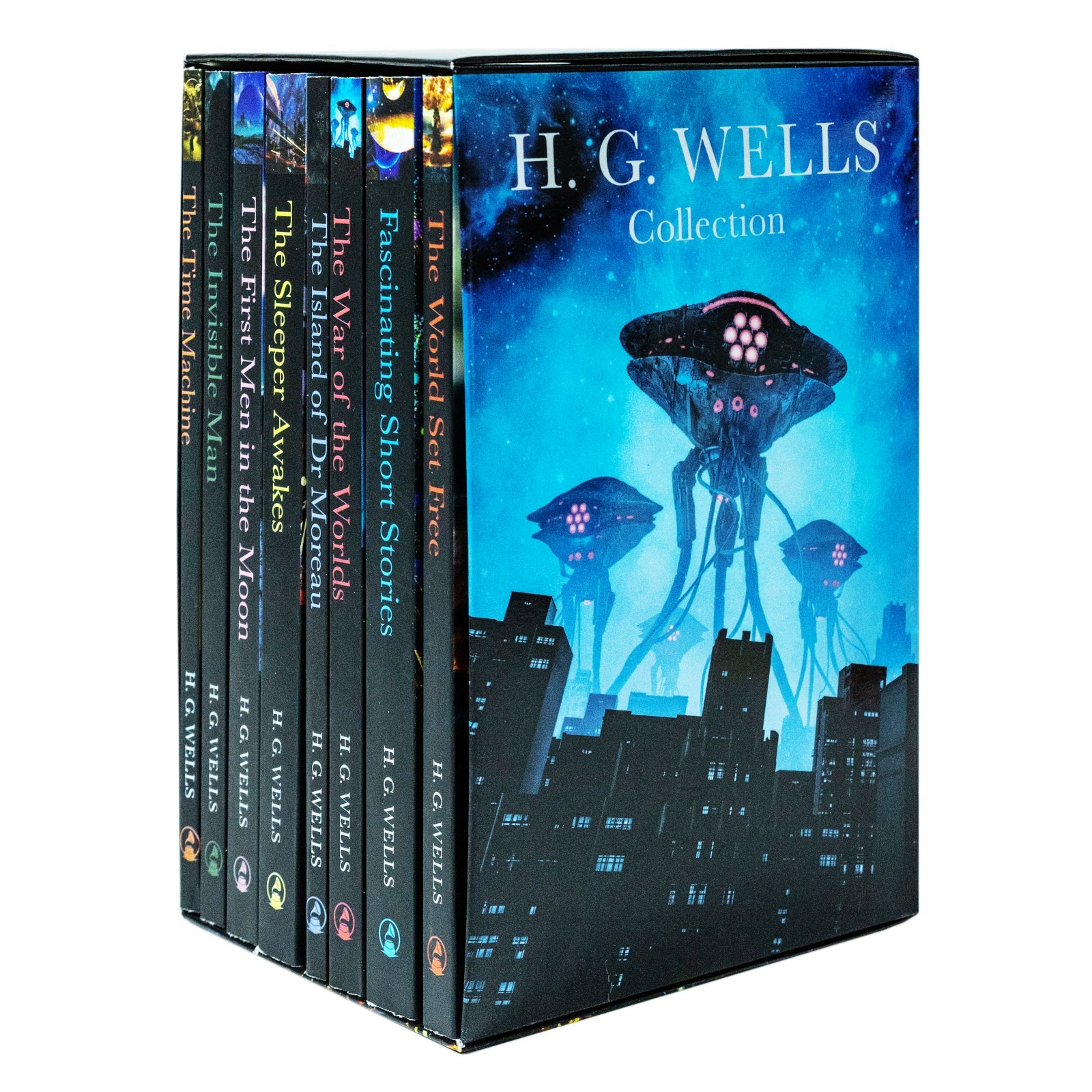 H.G. Wells Book Collection 8-Book Box Set – The War of the Worlds, Time Machine, Invisible Man & More | Classic Sci-Fi Fiction Novels