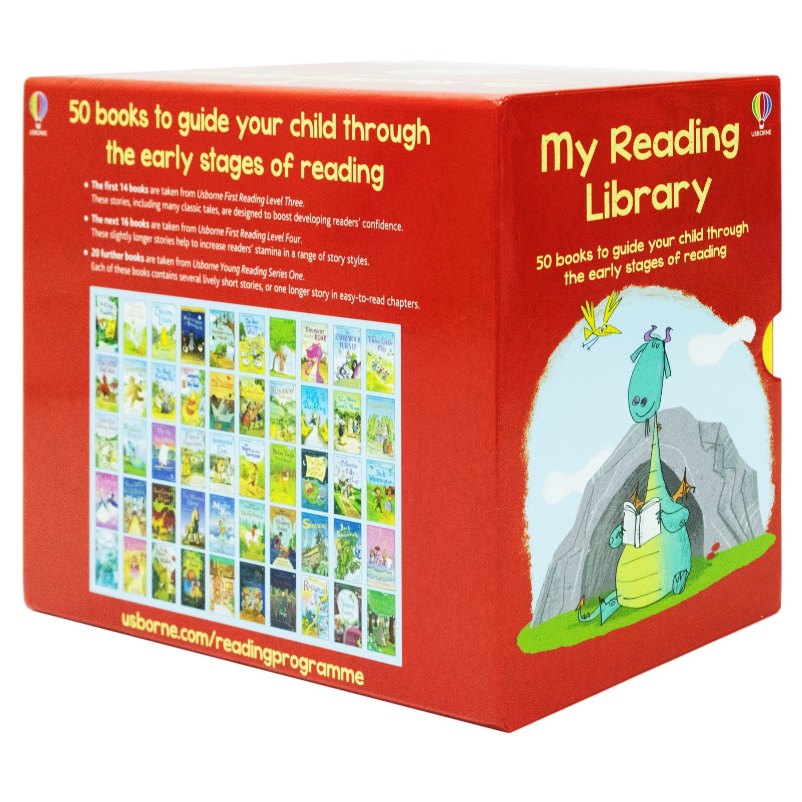 Usborne My Second Reading Library – 50 Books Box Set Collection (Red)| Engaging Children's Books for Learning, Fun & Reading Skills (Age 6+)
