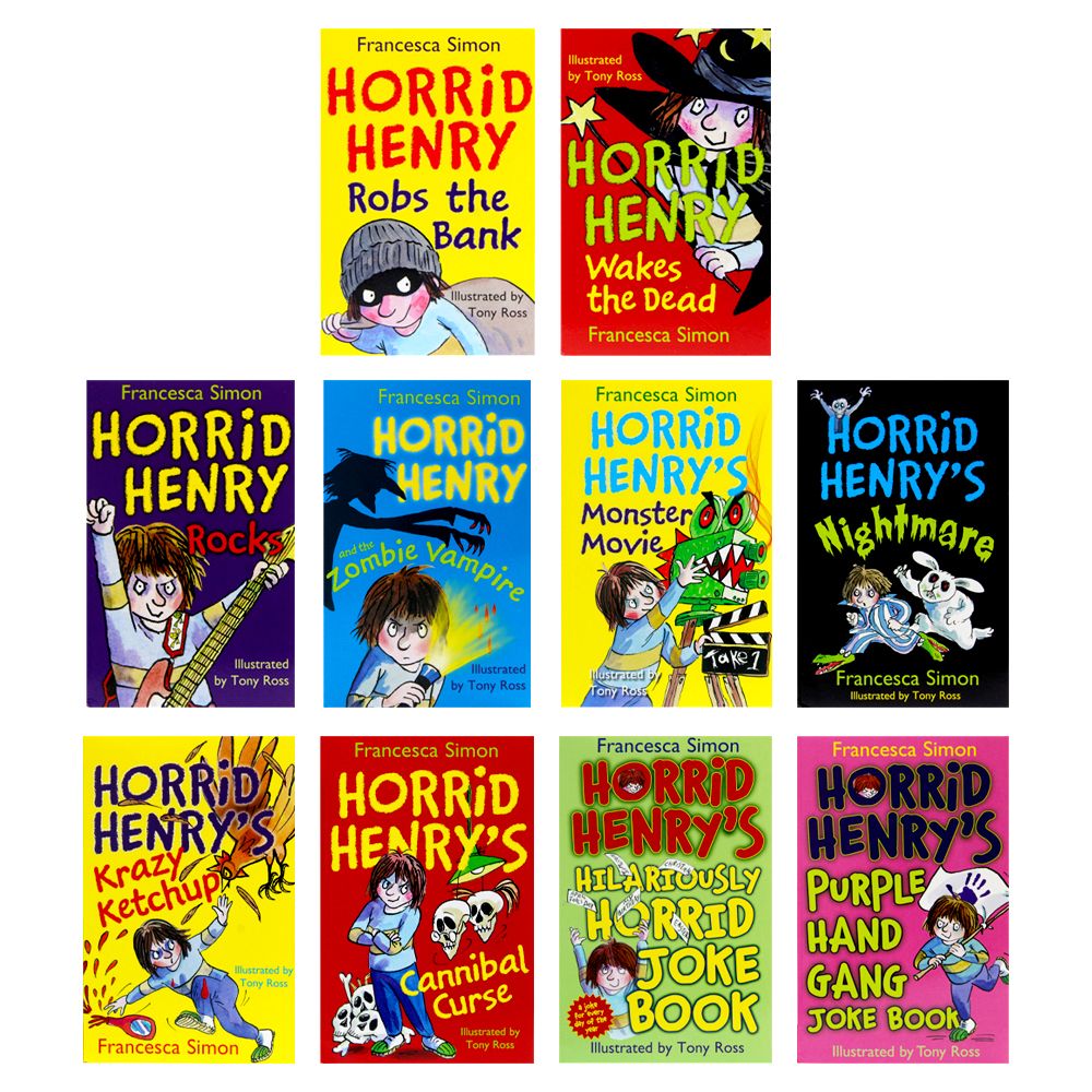 Horrid Henry's Totally Terrible 10-Book Box Set by Francesca Simon | 32 Wickedly Funny Stories & 2 Hilarious Joke Books | Kids' Humor, Illustrated Fun