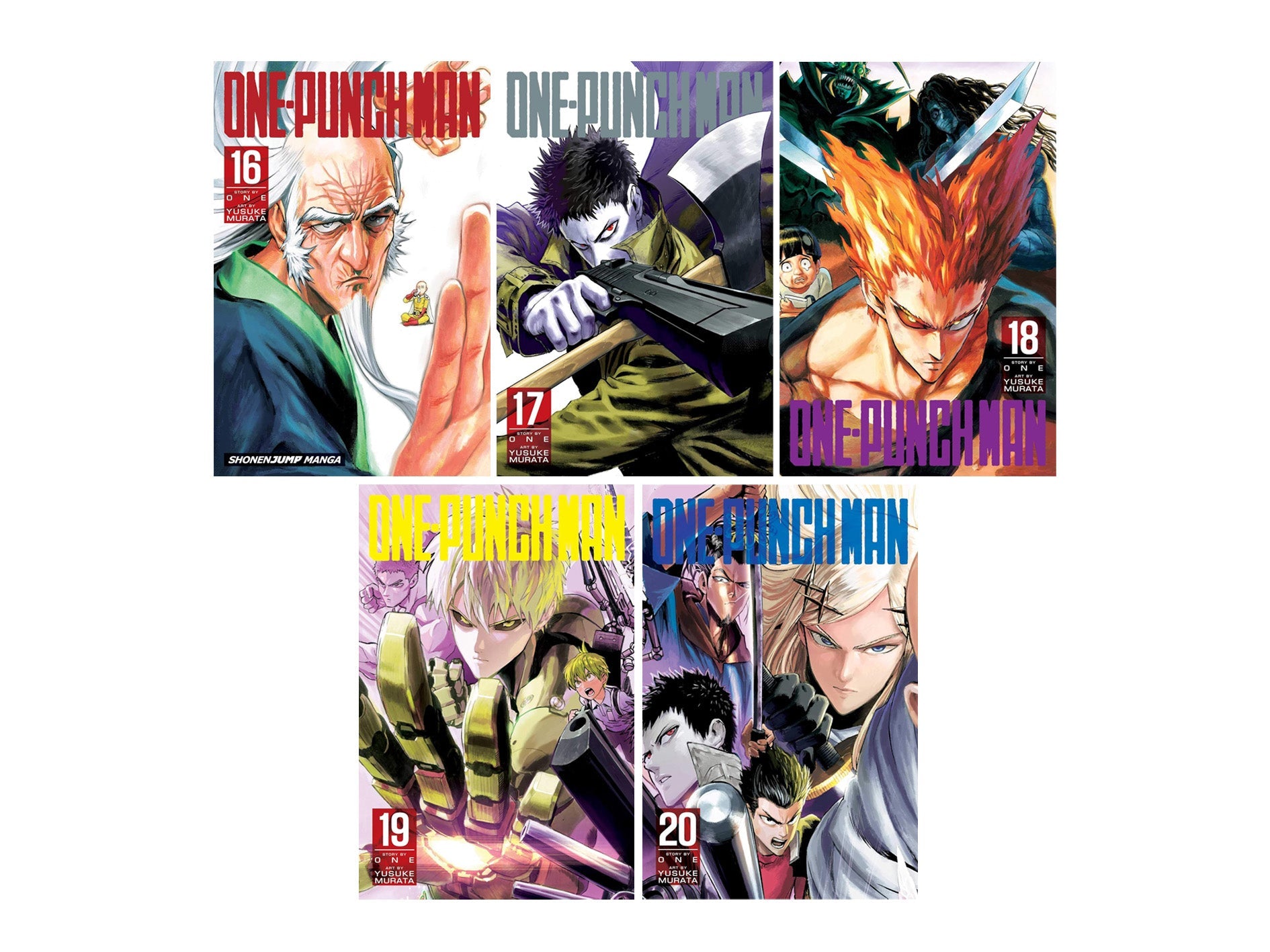 One-Punch Man Volume 16-20 Collection 5 Books Set Children's Manga Book by One, Yusuke Murata | Paperback