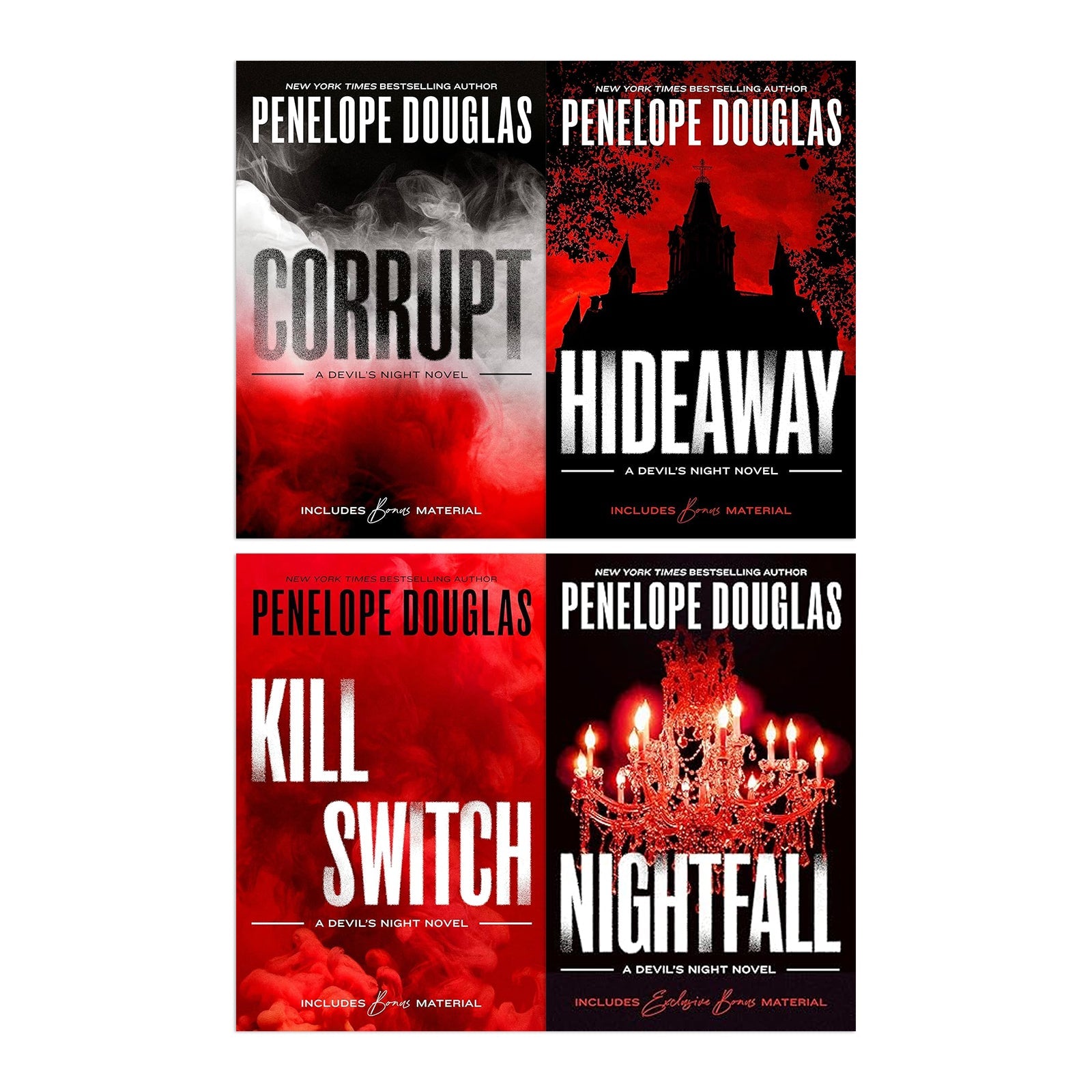 Devil's Night Series by Penelope Douglas– 4-Book Collection Set |Romantic Fiction, New Adult Suspense, Contemporary Love Stories, Bestselling Novels