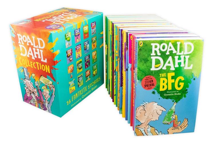 Roald Dahl Collection 16 Book Set – BFG, Matilda, Witches, Twits – Classic Children's Fiction, Kids Adventure Book Age 8+, Bedtime & Fun Reading