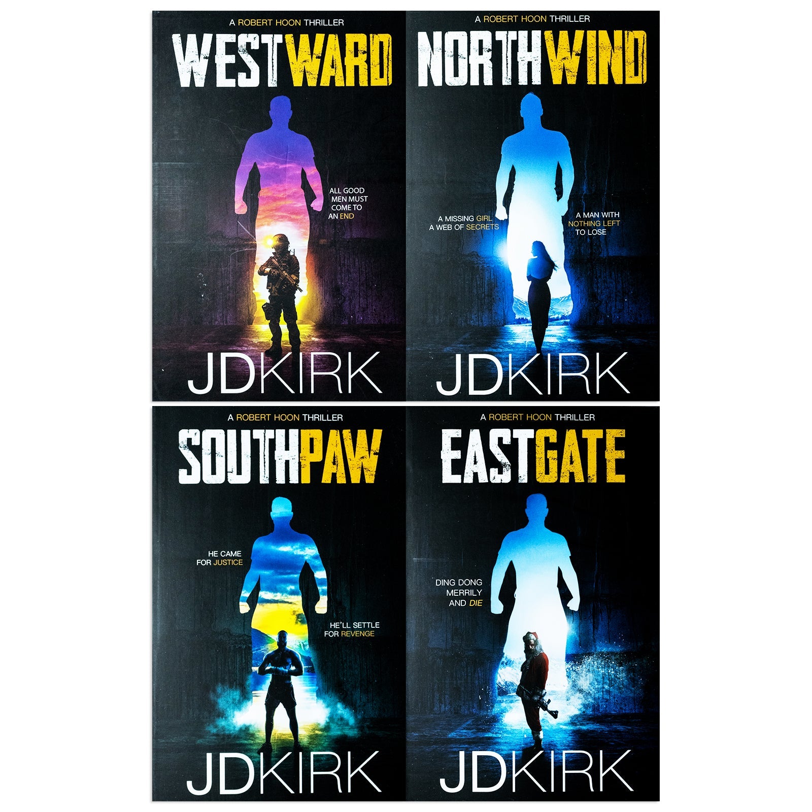 Robert Hoon Thrillers 4-Book Collection Set by JD Kirk | Crime,Mystery & Suspense Series– Northwind, Southpaw,Westward & Eastgate | Gripping Thrillers