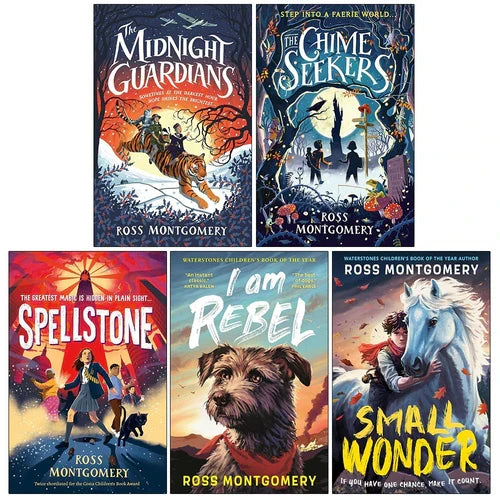 Ross Montgomery 5 Books Collection Set (The Midnight Guardians, The Chime Seekers, Spellstone, I am rebel and Small Wonder) | Paperback