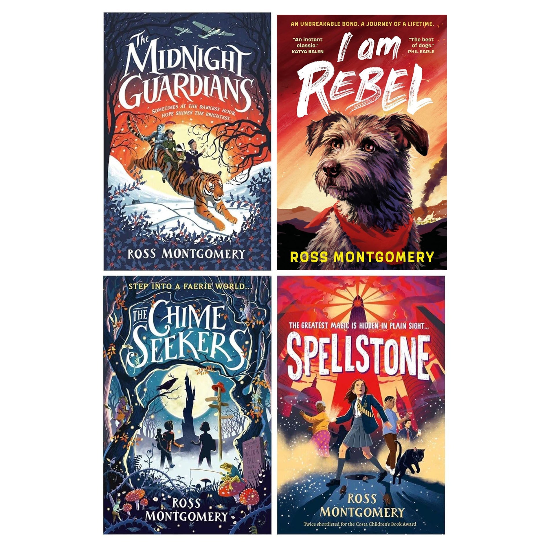 Ross Montgomery 5 Books Collection Set (The Midnight Guardians, The Chime Seekers, Spellstone, I am rebel and Small Wonder) | Paperback