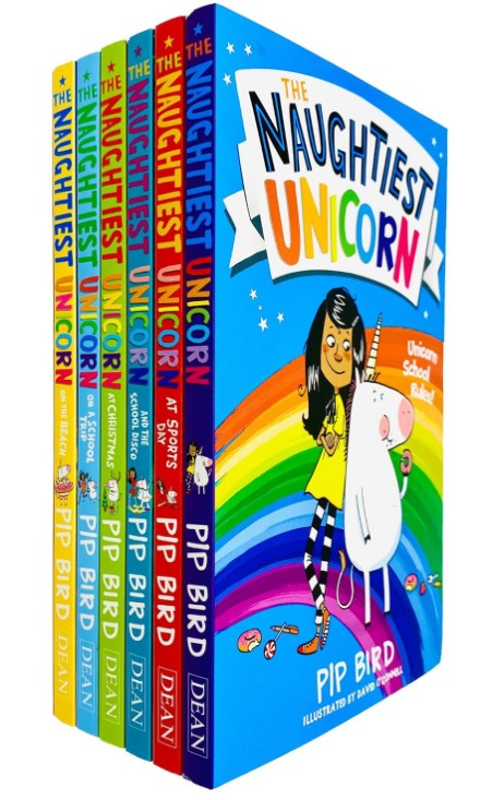 The Naughtiest Unicorn Series 6 Books Collection Set by Pip Bird (Naughtiest Unicorn, Sports Day, School Disco, Christmas, School Trip & On The Beach)