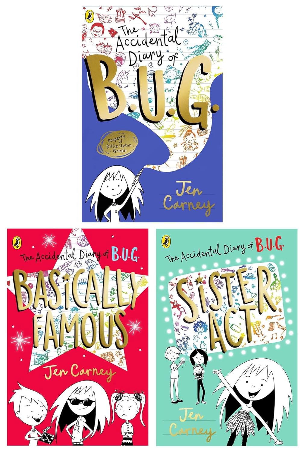 The Accidental Diary of B.U.G. Series 3 Books Collection Set By Jen Carney | Paperback